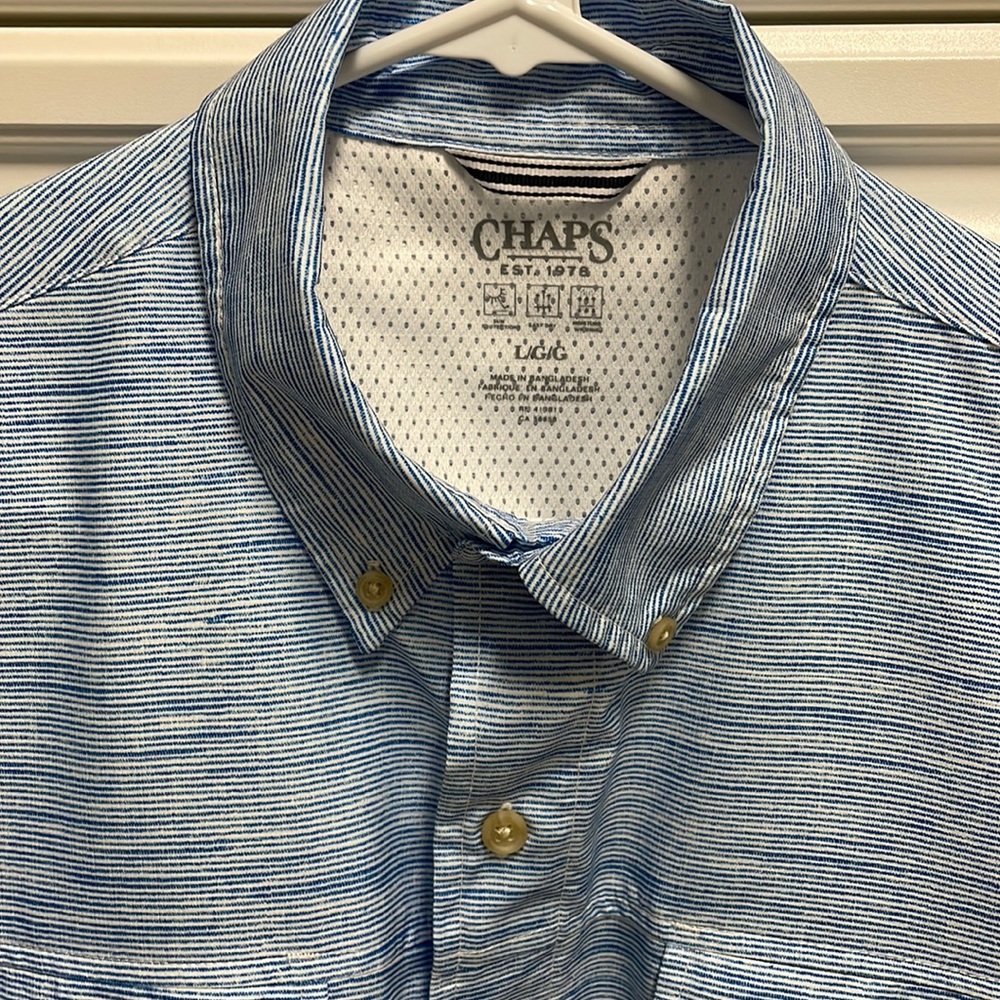 Chaps easy dry, moisture wicking short sleeve button down